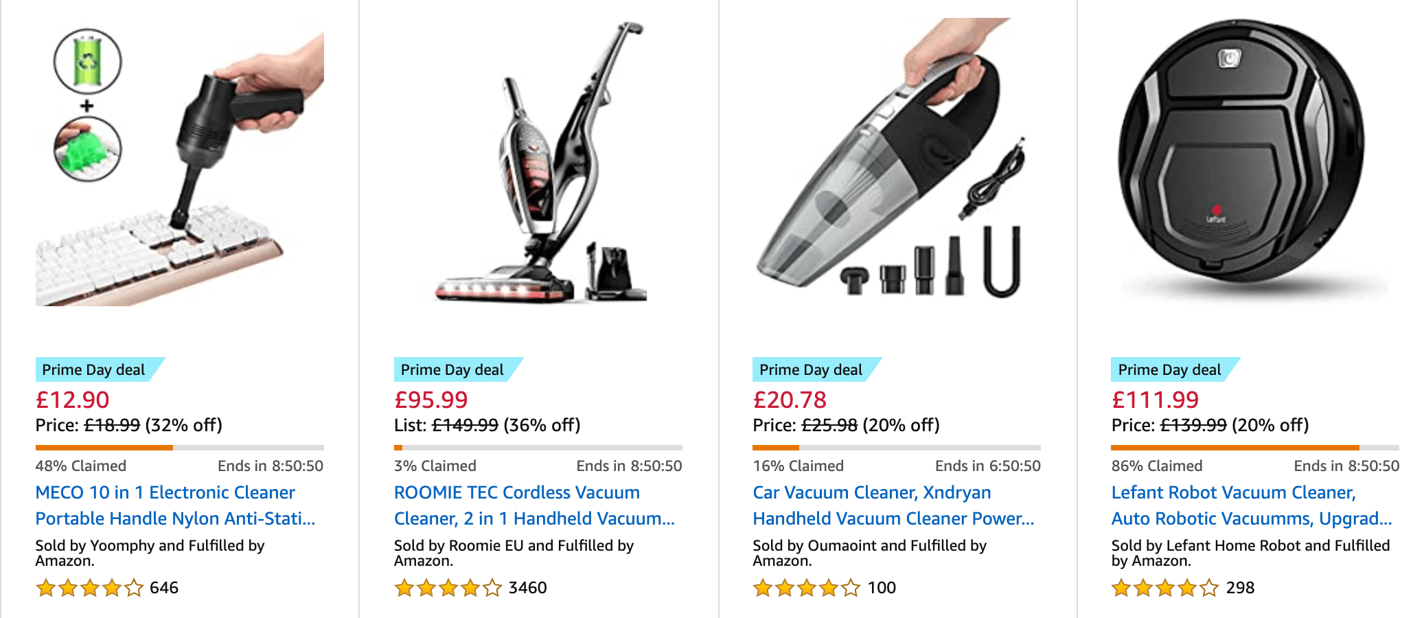 Amazon Prime Day Vacuum cleaner products