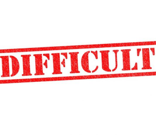 Image of the word difficult