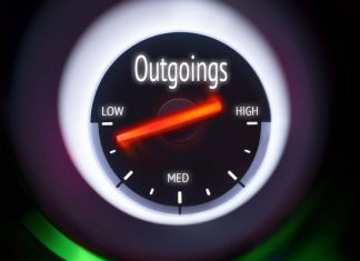 Image of a speedometer with arrow pointing to low outgoings