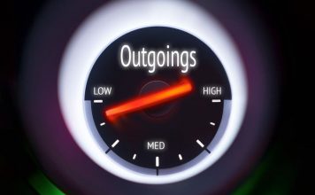 Image of a speedometer with arrow pointing to low outgoings