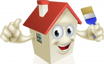 Image of a house with a paintbrush