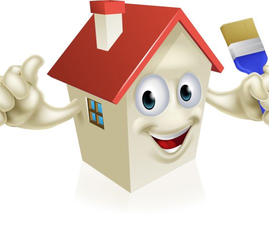 Image of a house with a paintbrush